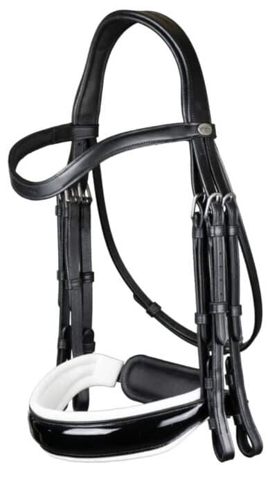 Оголовье Patent Large Crank Noseband With White Padding от Dyon