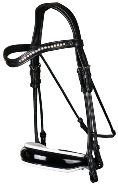 Оголовье Patent Large Crank Noseband With White Padding от Dyon