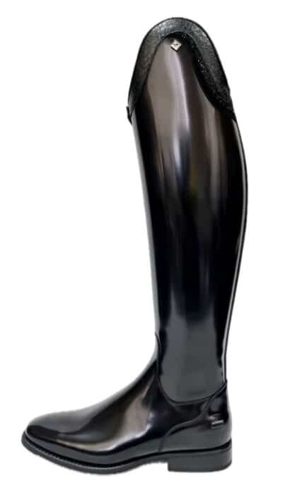 Чоботи виїздкові Bellini Brushed Black Swar Black Alcantara Croco від DeNiroBootCo