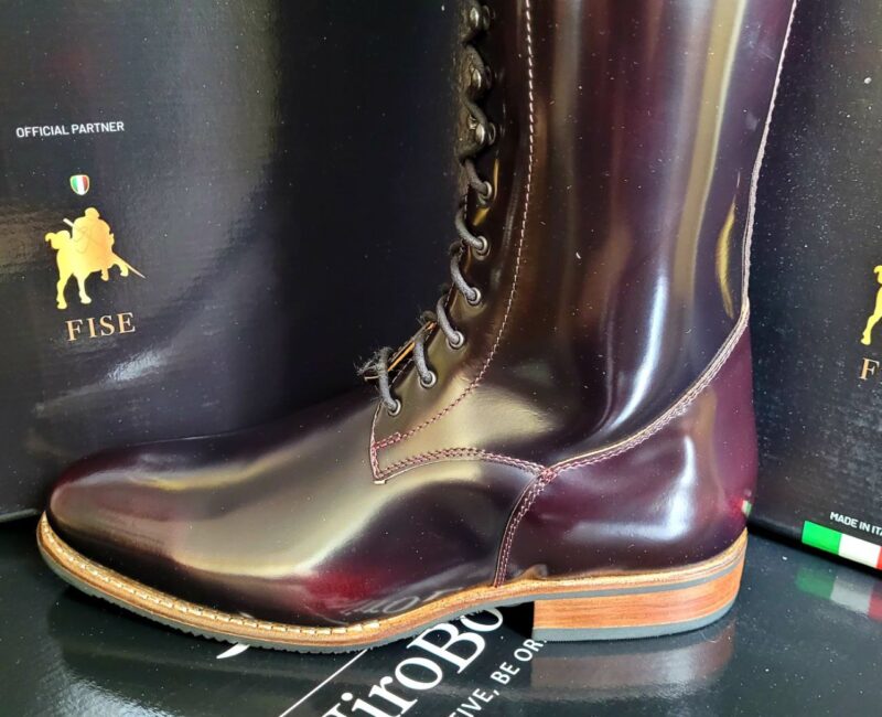 Чоботи виїздкові Botticelli Brushed + Leather Burgundy від DeNiroBootCo